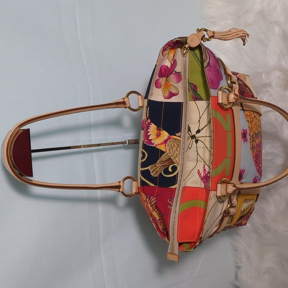 Salvatore Ferragamo Vintage Leather Canvas Jungle Print Tote - Picture 3 of 8